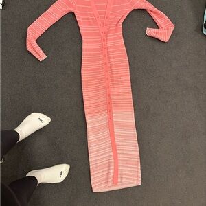 Staud pink Button-Down Maxi sweater  Dress
